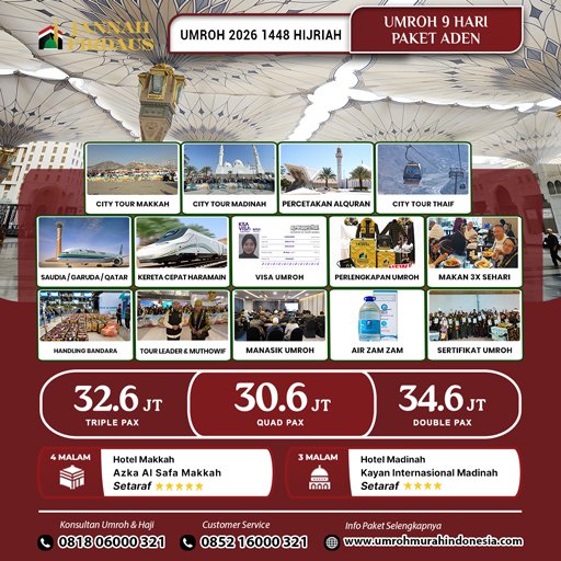 umroh 2026 1448 hijriah aden