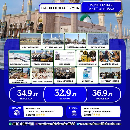 umroh murah indonesia paket akhir tahun 2026 alhusna