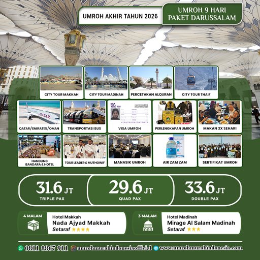 umroh murah indonesia paket akhir tahun 2026 darussalam