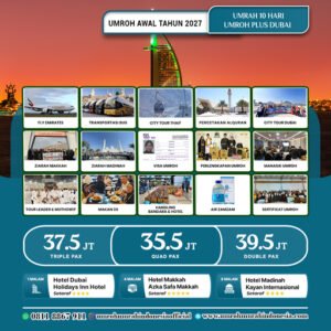 umroh murah indonesia paket plus dubai awal tahun 2027