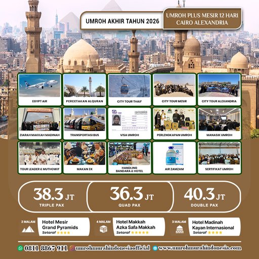 umroh murah indonesia paket plus mesir akhir tahun 2026