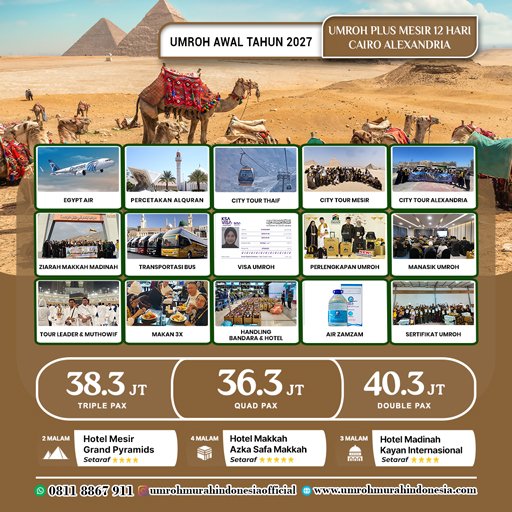 umroh murah indonesia paket plus mesir awal tahun 2027