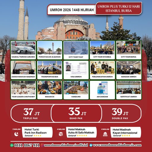 umroh murah indonesia paket plus turki 2026