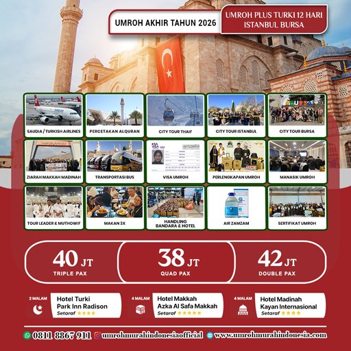 umroh murah indonesia paket plus turki akhir tahun 2026