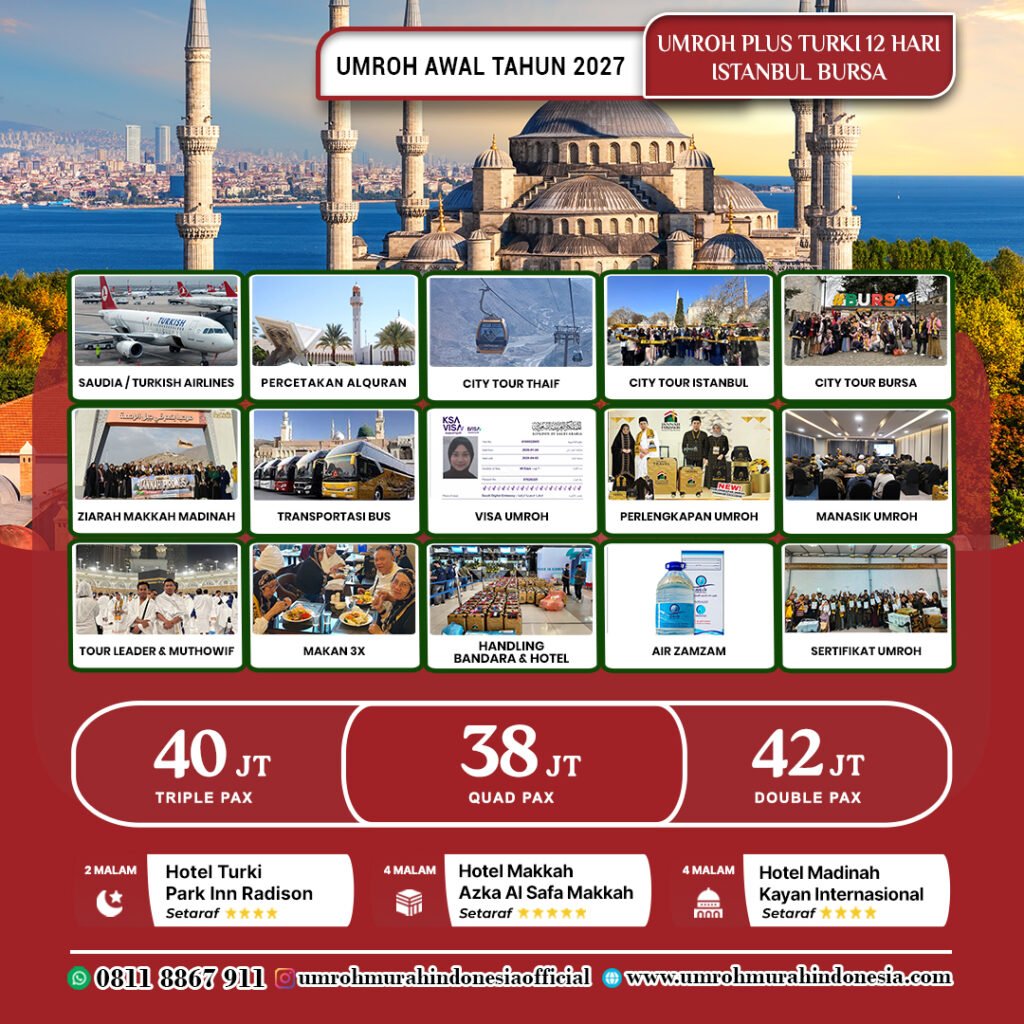 umroh murah indonesia paket plus turki awal tahun 2027